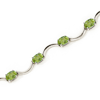 Peridot Curved Link Bracelet