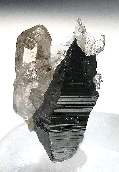 Distorted Anatase Crystal With Quartz