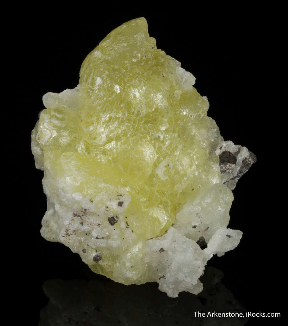 Rounded Yellow and White Brucite