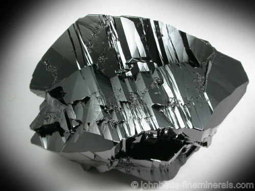 Twinned Black Cassiterite Crystals