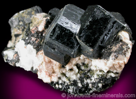 Lustrous Stout Hornblende Crystals