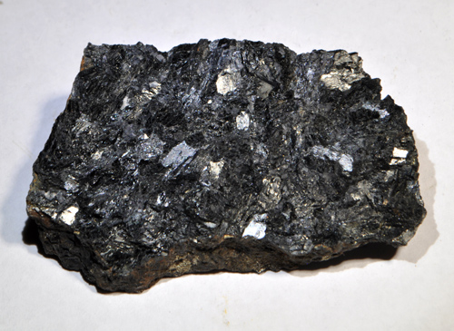 Black Hastingsite Crystal Plate