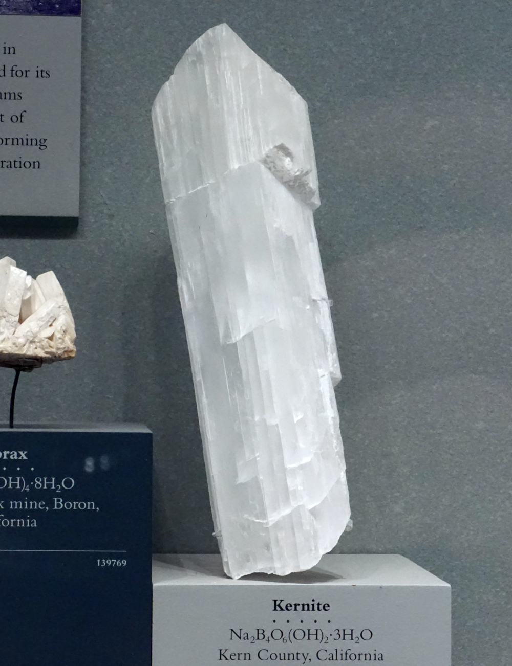 Large Prismatic Kernite Crystal