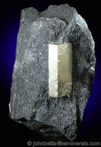 Elongated Pyrite Crystal in Schist