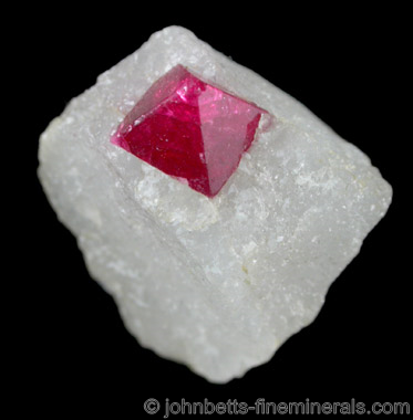 Ruby Spinel Octahedron in Marble
