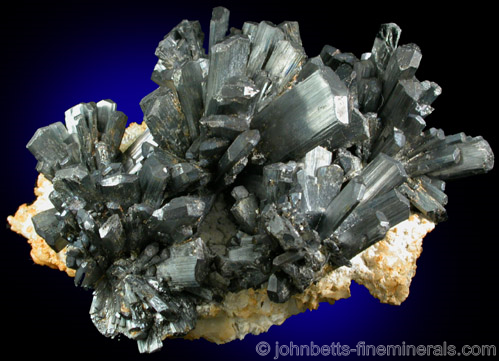 Thick Stibnite Crystal Groupings