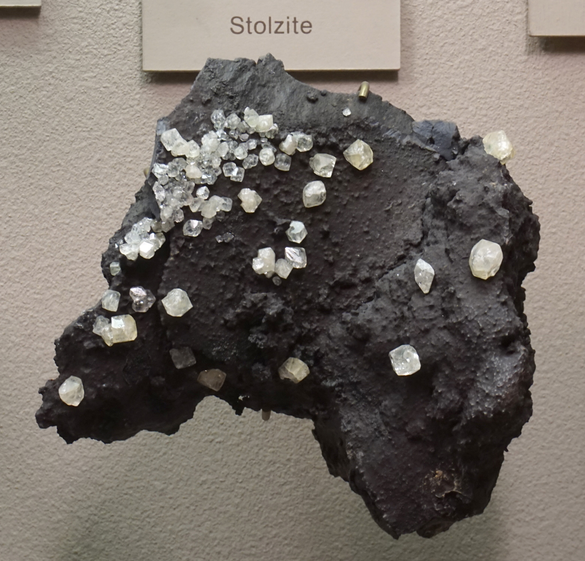 Lustrous White Stolzite Crystals