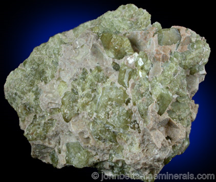 Yellow-green Vesuvianite in Marble