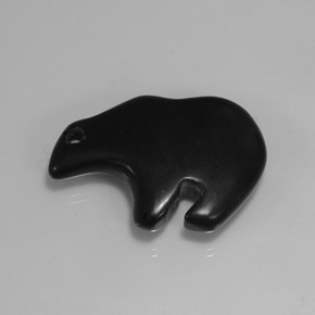 Solid Black Onyx Carved Bear