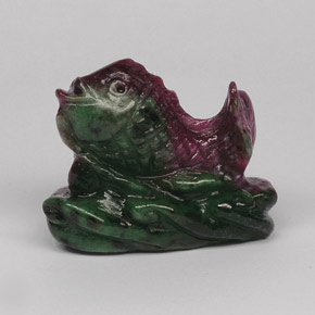 Ruby Zoisite Fish Carving