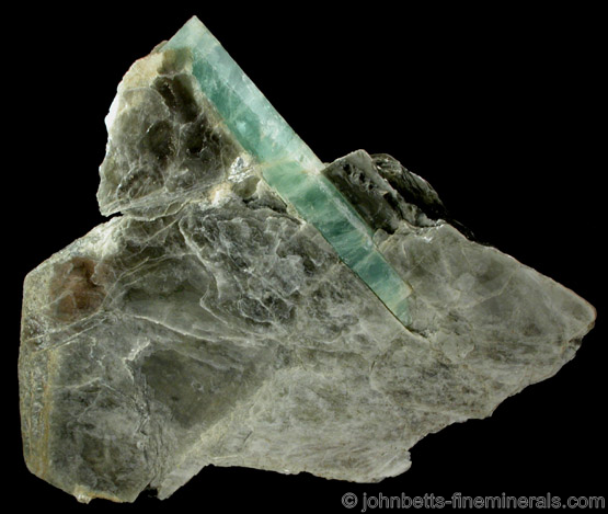 Long Aquamarine in Matrix from Rattlesnake Mountain, north of East Stoneham, Oxford County, Maine