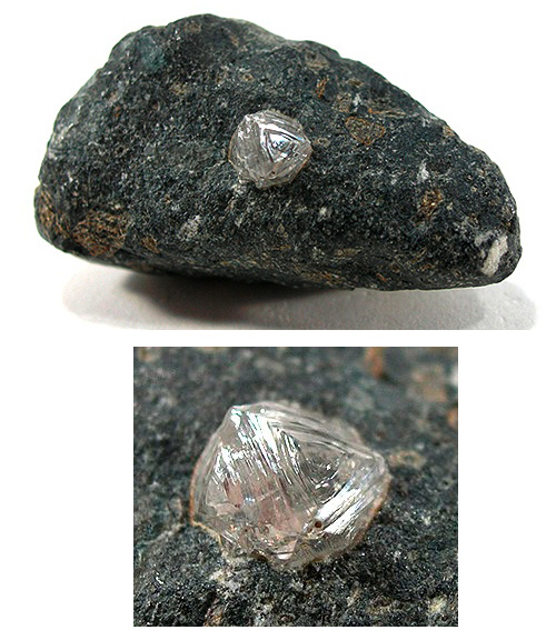 Diamond in Matrix from Udachnaya Mine, Yakutia, Siberia, Russia