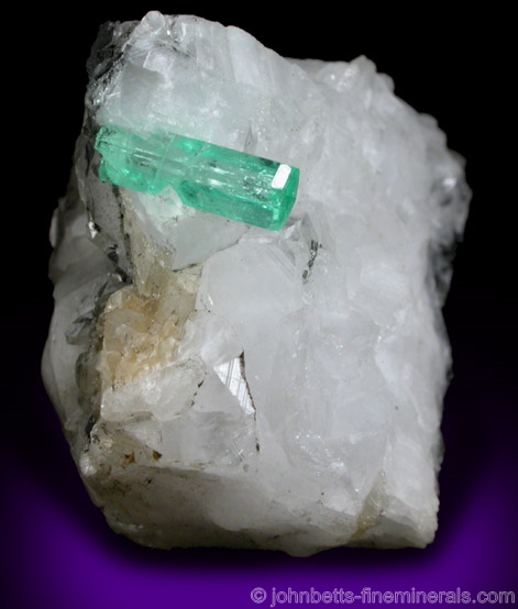 Colombian Emerald in Calcite Matrix from La Pita Mine, Vasquez-Yacopi District, Colombia