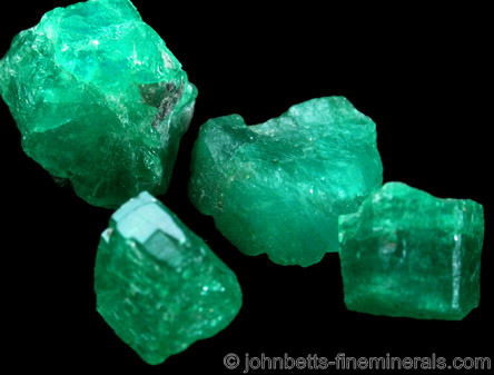 Emerald Gem Grade Rough from Miku River Deposit, Zambia