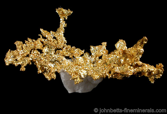 Gold Formation on Quartz from Eagle's Nest Mine, Placer County, California