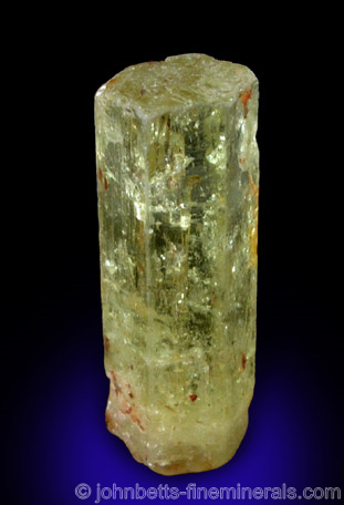 Elongated Heliodor Crystal from Minas Gerais, Brazil