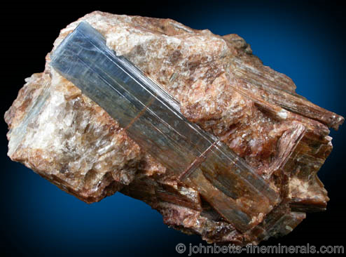 Lustrous Blue Kyanite In Quartz from Mammy Kyanite Prospect, Spruce Pine Mica Mining District, Yancey County, North Carolina