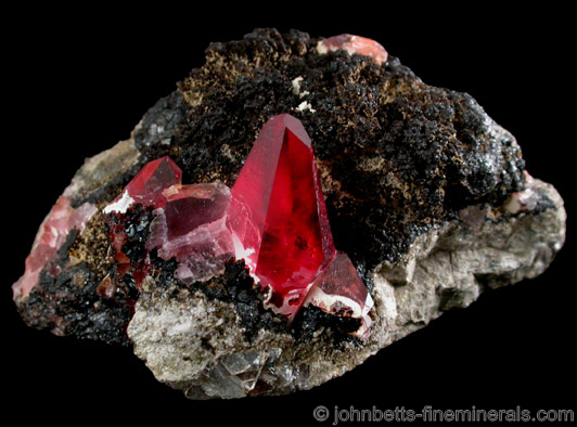 Blood Red Matrix Rhodochrosite from Uchucchaqua Mine, Oyon Province, Lima Department, Peru