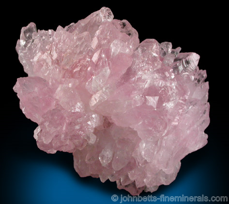 Rose Quartz Crystal Cluster from Lavra da Ilha, Taquaral, Jequitinhonha River, Minas Gerais, Brazil