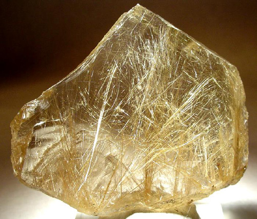 Rutilated Quartz Crystal Fragment from Bahia, Northeast Region, Brazil