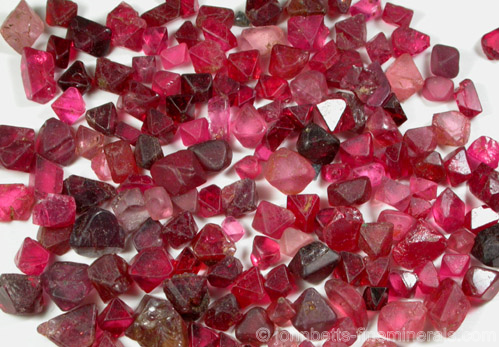 Red Spinel Crystals from Pein Pyit, Mogok, border region between Sagaing and Mandalay Divisions, Burma (Myanmar)