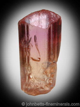 Bicolored Topaz Crystal from Ouro Preto, Minas Gerais, Brazil