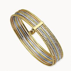 Tri color Gold Bangle Bracelet