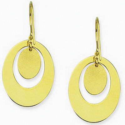 Yellow Gold Oval Fashion Earrings
