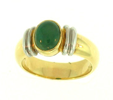 Dark Jade 2 Tone Gold Ring