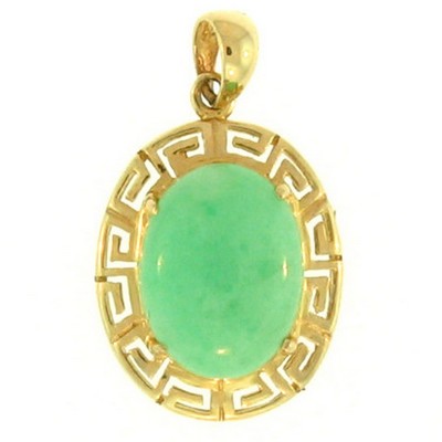 Green Jade Gold Pendant