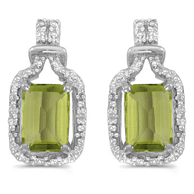Peridot and Diamond Earrings