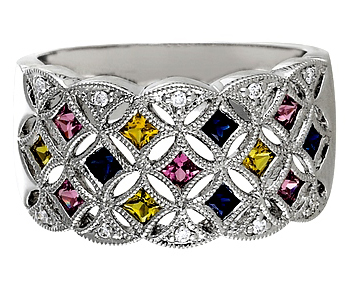 Multicolored Sapphire Ring