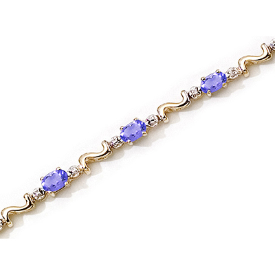 Tanzanite & Diamond Gold Bracelet