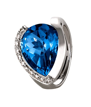 Deep Blue Topaz & Diamond Ring