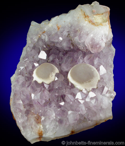 Botryoidal Fluorite on Amethyst from Tekhdi, Madhya Pradesh, India.