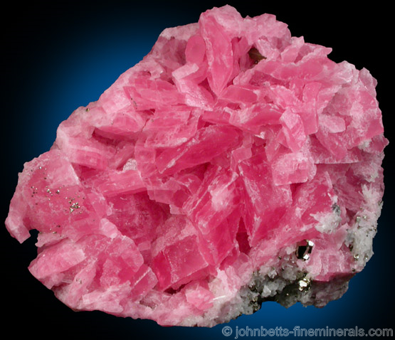 Rhodochrosite with Pyrite from Wudong Mine, Liubao, Guangxi Zhuang A.R., China.