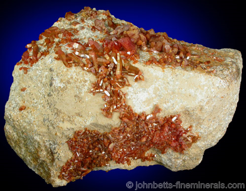 Small Vanadinite Crystal Cluster from Western Union Mine, Mohave County, Arizona.