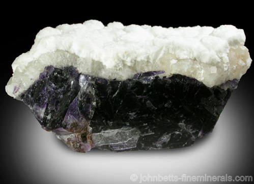Strontianite on Calcite over Fluorite from Cave-in-Rock District, Hardin County, Illinois.