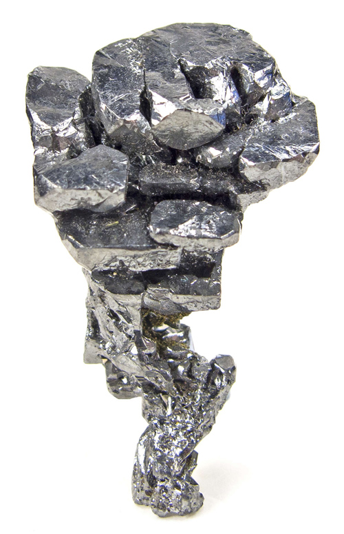 Stacked Acanthite on Stem from Fresnillo, Zacatecas, Mexico