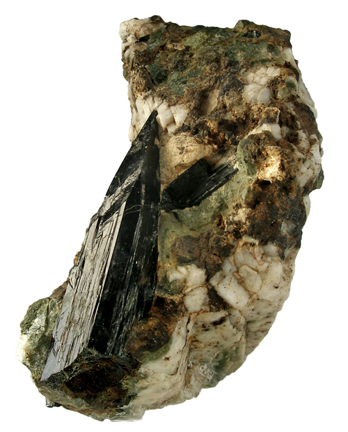 Sharp Aegirine Matrix Crystal from Magnet Cove, Hot Spring County, Arkansas