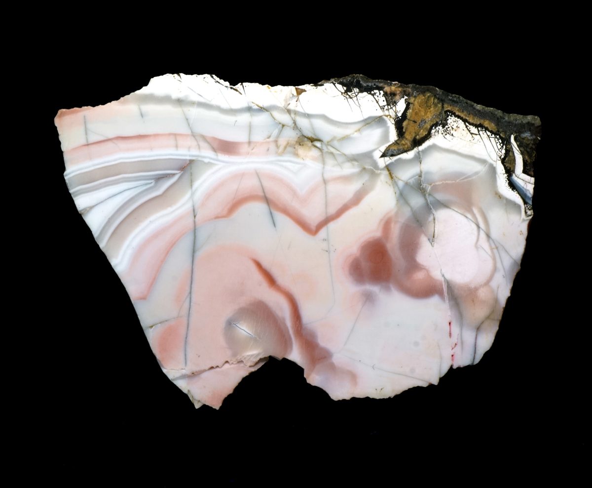 Sliced Red and White Agate from Prospect Park Quarry, Prospect Park, Passaic Co., New Jersey