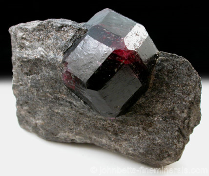 Exceptional Almandine Crystal in Matrix from Stikine River delta, Wrangell Island, Alaska