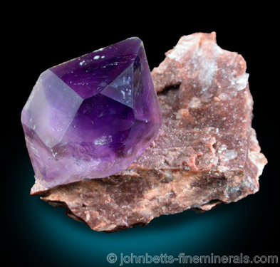 Single Amethyst Crystal on Matrix from Balkhash Lake, near Preozersk, Karaganda Oblast, Kazakhstan