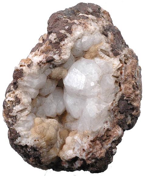 Analcime in Vug with Pectolite from Co. Antrim, Northern Ireland, UK