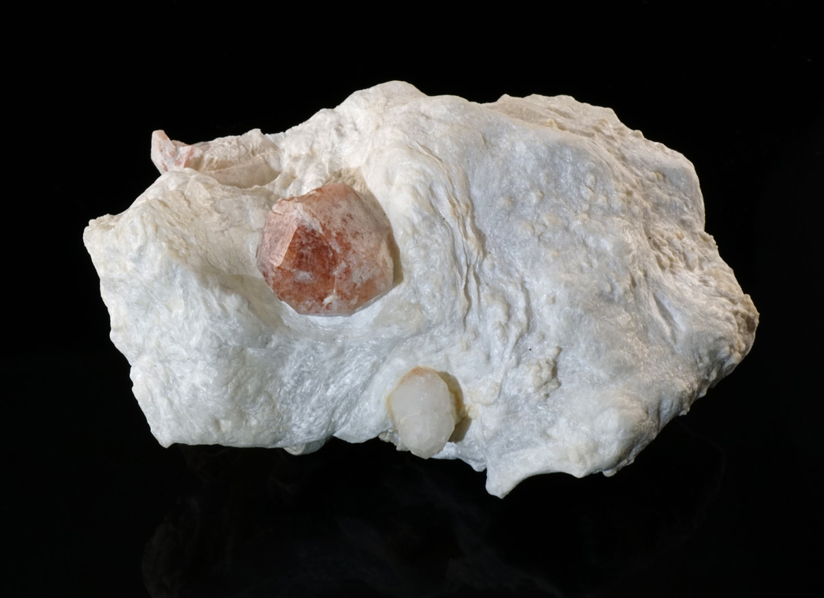Red Analcime with Thaumasite from Upper New Street Quarry, Paterson, Passaic Co., New Jersey