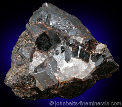 Andradite on Milky Quartz from Franklin Mining District, Sussex County, New Jersey