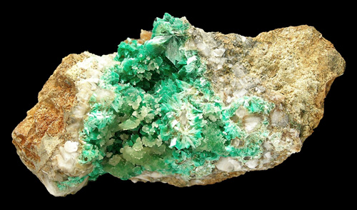 Annabergite with Smithsonite from Km-3 Mine, Laurium District, Attica Prefecture, Greece