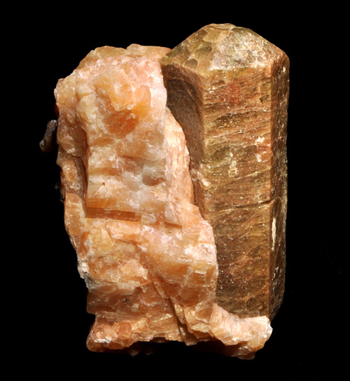 Large Apatite in Calcite from Yates mine, Otter Lake, Québec, Canada