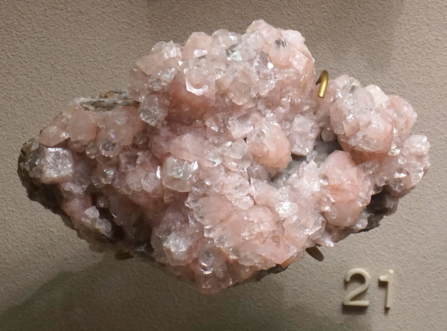 Pink Apophyllite Crystal Cluster from St. Andreasberg, Harz Mountains, Lower Saxony, Germany