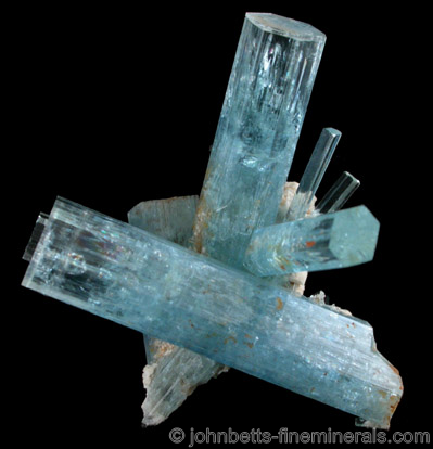 Intersecting Aquamarine Crystals from Erongo Mountains, Damaraland, Namibia